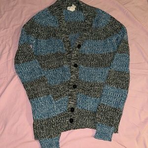 Blue and Black Strip Cardigan